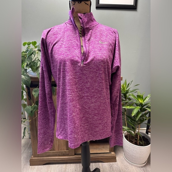 Nike Tops - Nike dri fit purple marled 1/2 zip up running top. Size M.